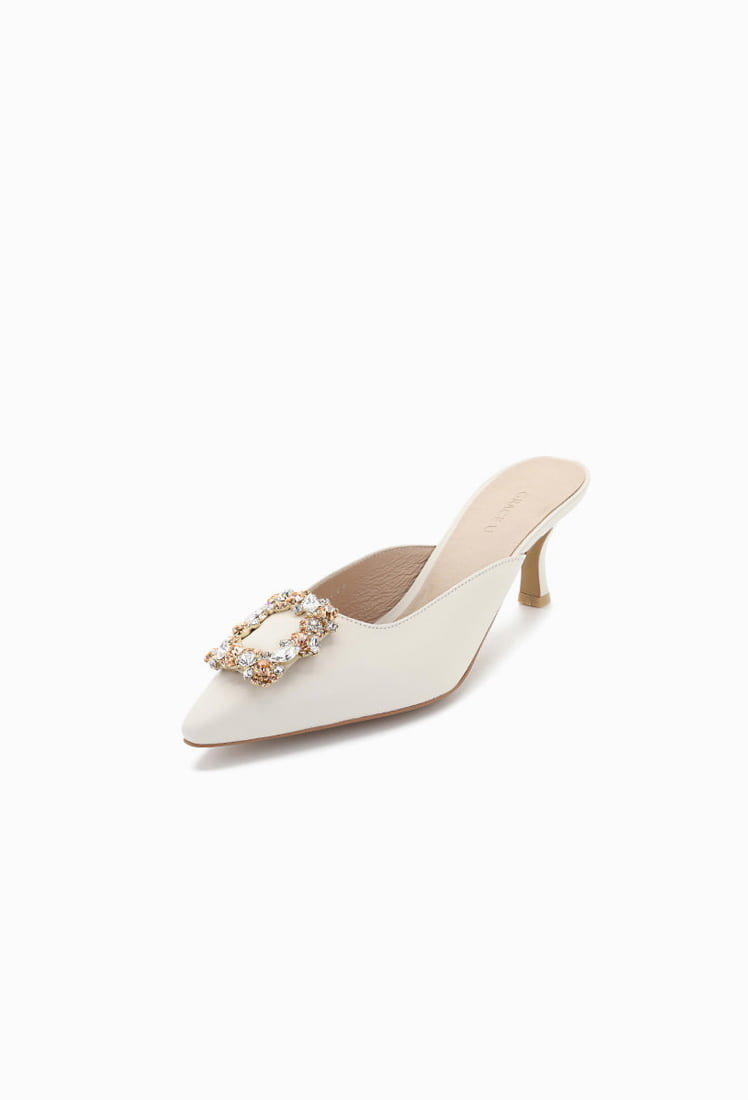 Grace Leather Mule (Ivory)