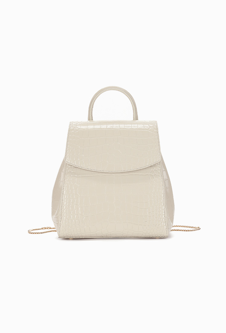 Grace Plie Flip Mini Backpack (Light Beige)