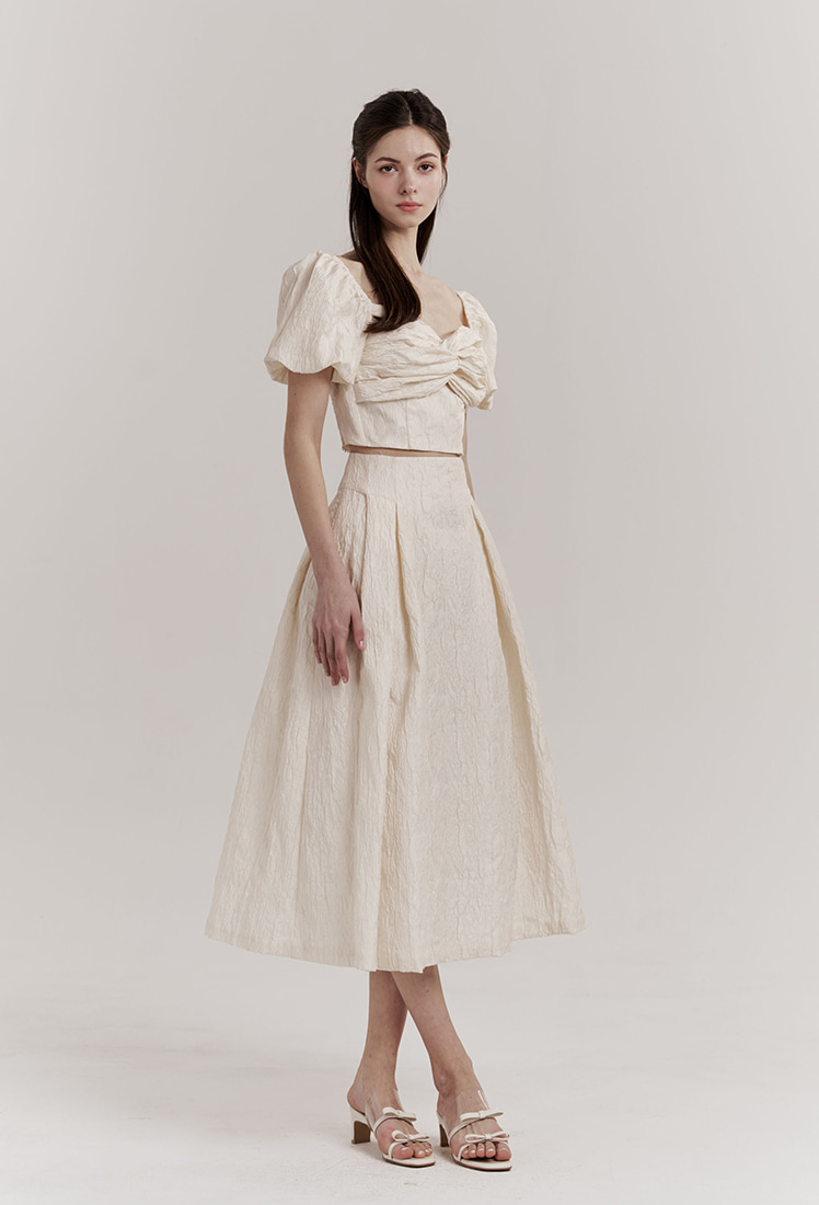★GRACE U★日本未入荷★Tessa Puff Top +Tessa Flare Skirt Tessa Flare Skirt (Cream) - GRACE U