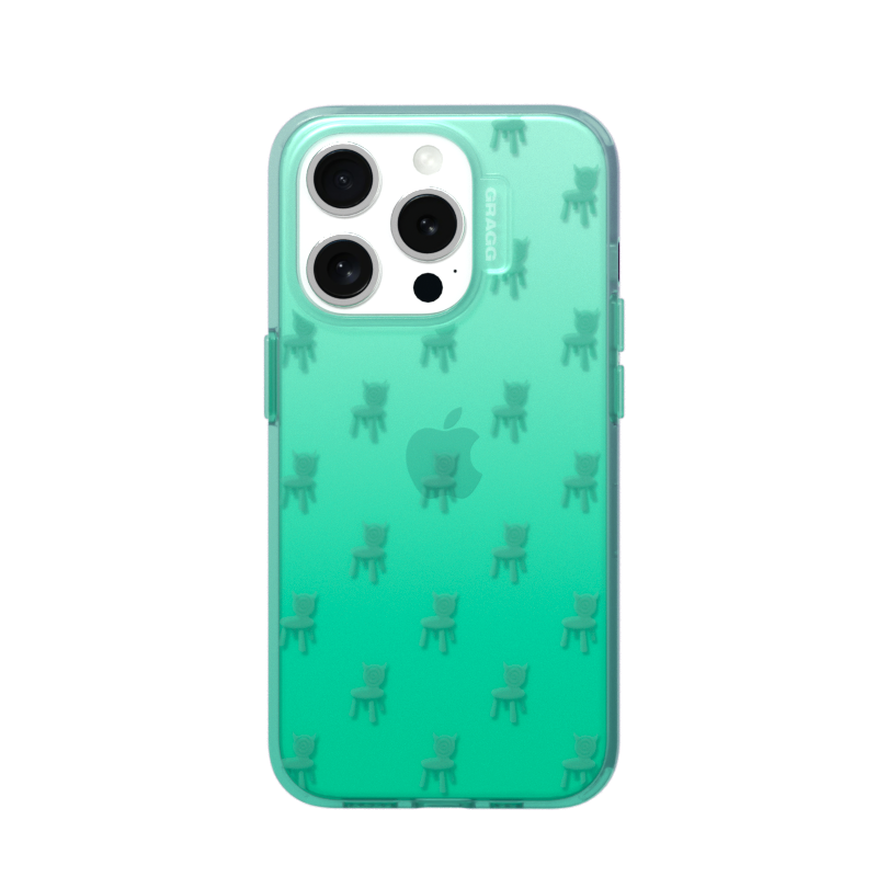 DOUBLE SQUARE CASE-CLEAR GREEN