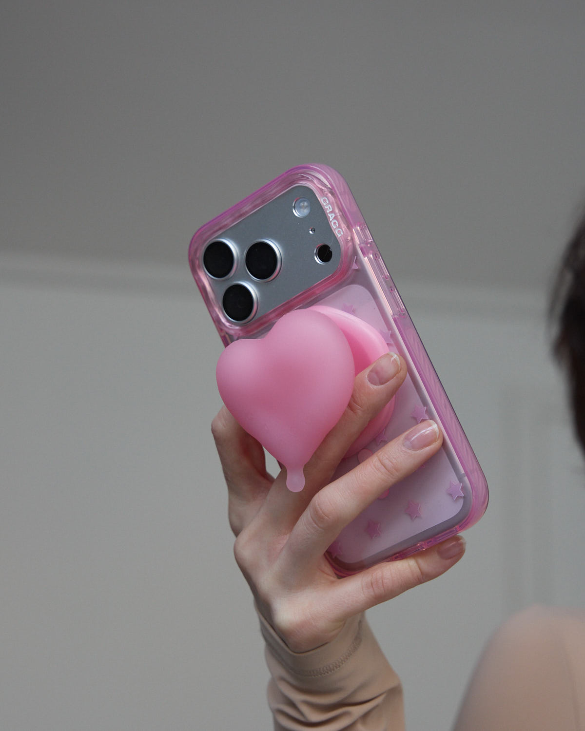 MAGSAFE FLOW HEART TOK - CLEAR PINK - GRAGG