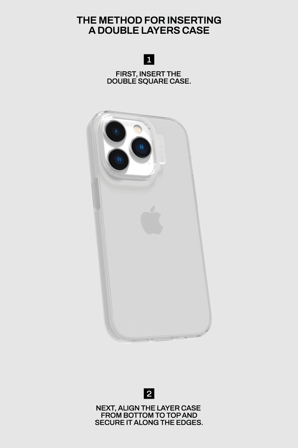 DOUBLE LAYERS CASE - CLEAR BLACK - GRAGG