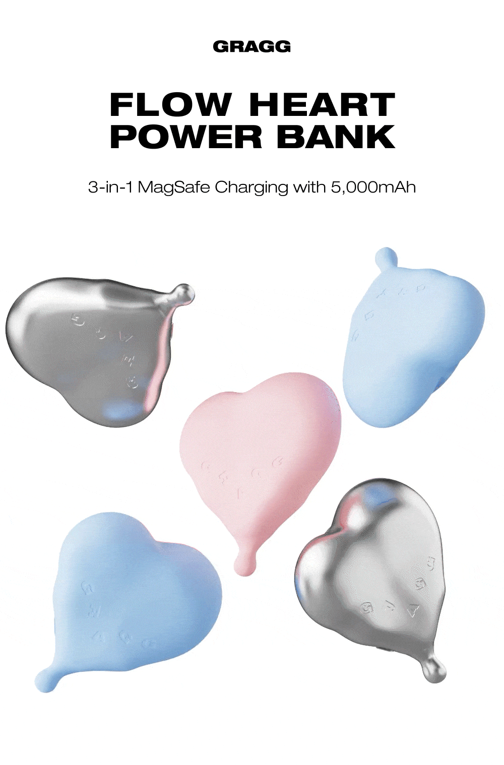 MAGSAFE FLOW HEART BATTERY - PINK - GRAGG