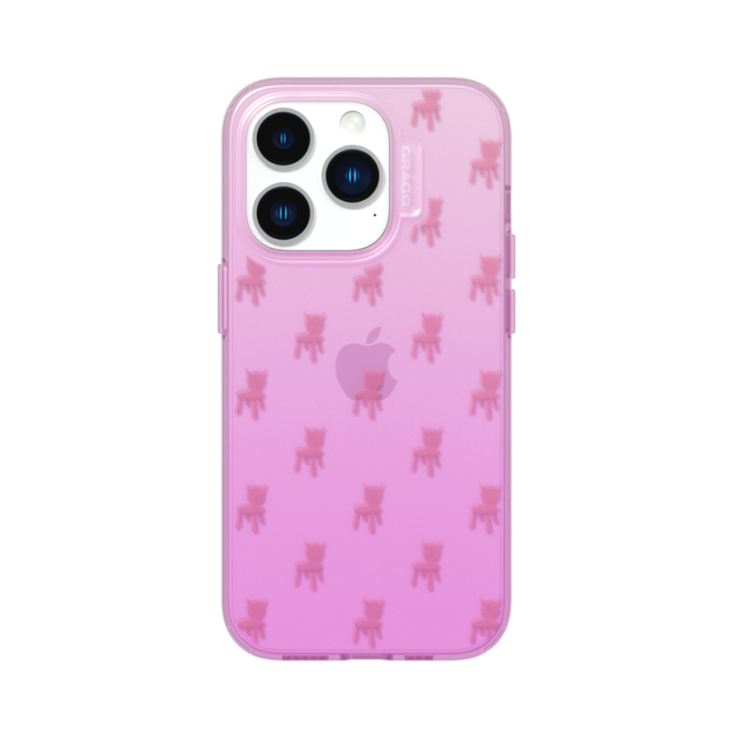 DOUBLE SQUARE CASE-CLEAR PINK