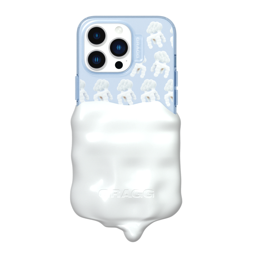 DOUBLE LAYERS CASE-CLEAR BLUE/IVORY