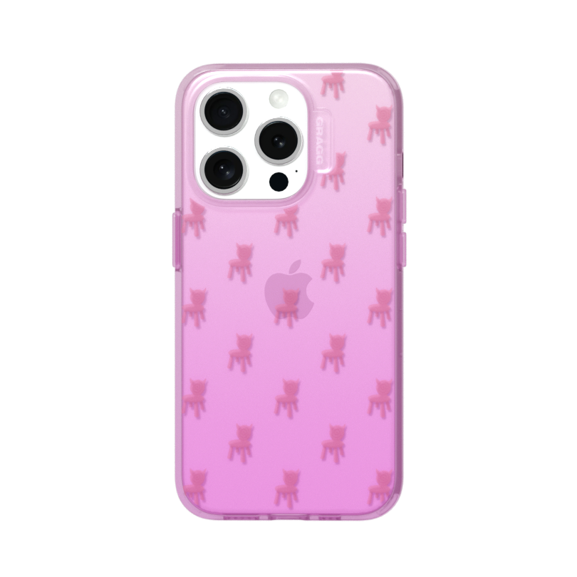 DOUBLE SQUARE CASE-CLEAR PINK
