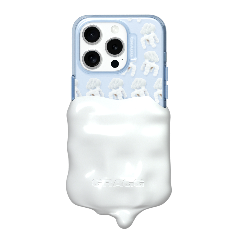 DOUBLE LAYERS CASE-CLEAR BLUE/IVORY
