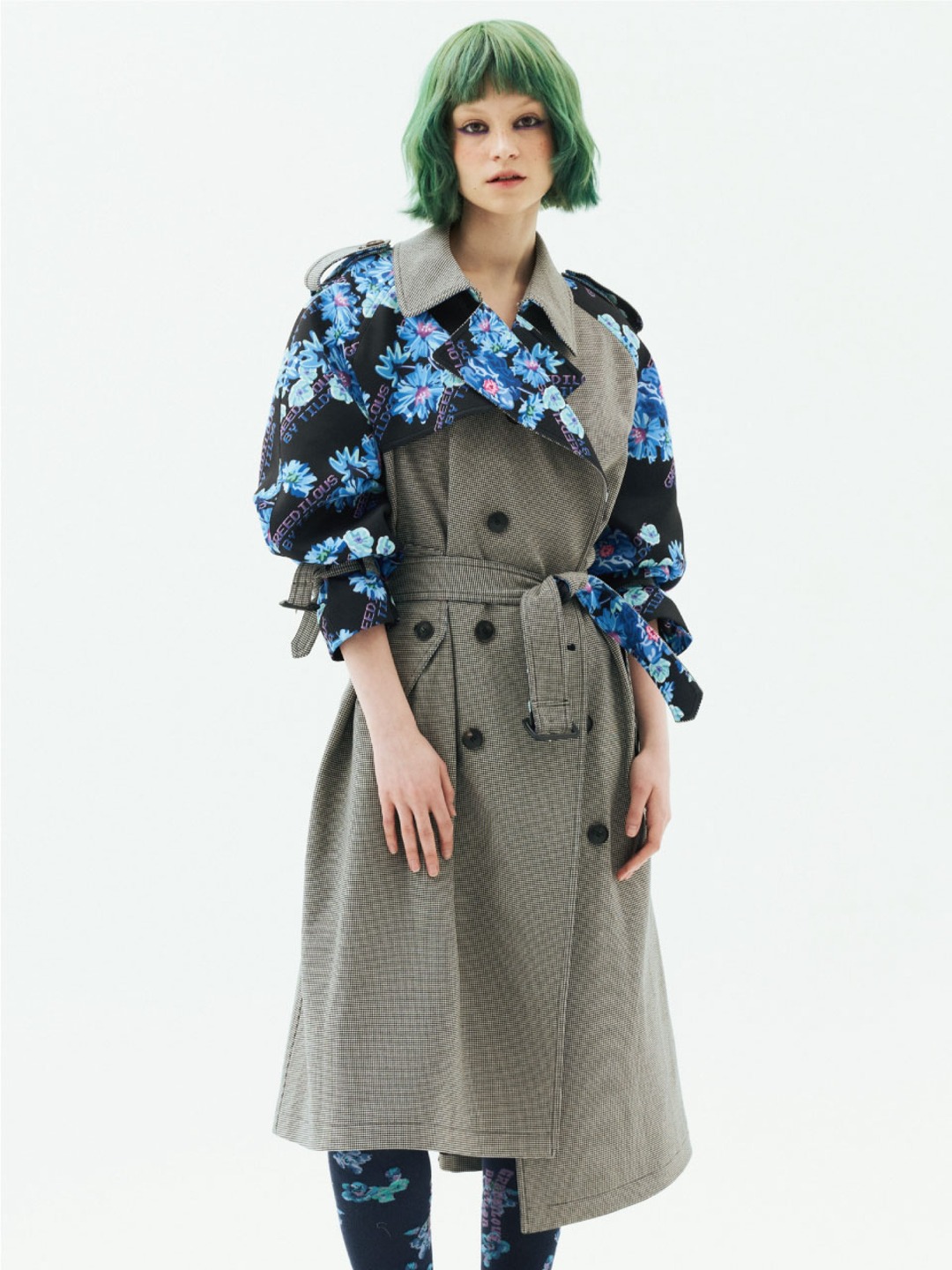 Floral Printed Trench Coat