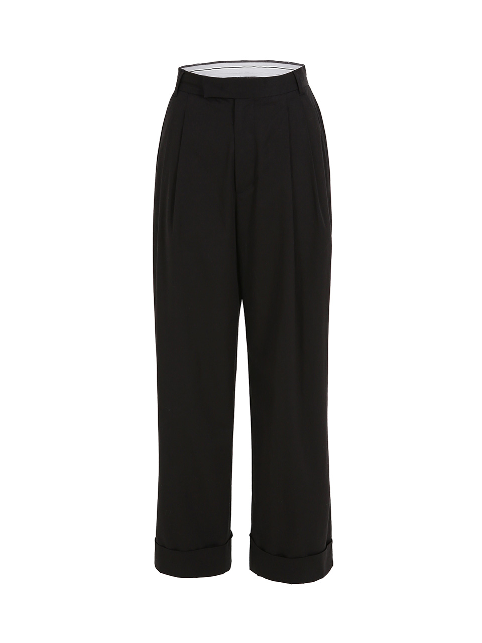 GUKAClassic Cuffed Pants - BLACK