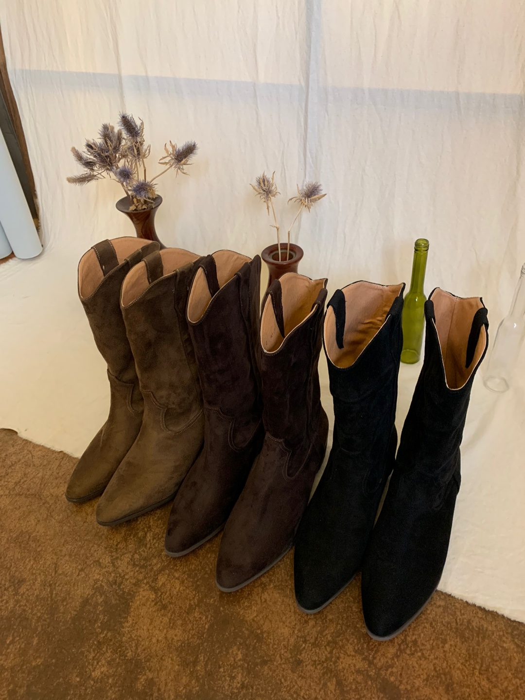 Suede western boots