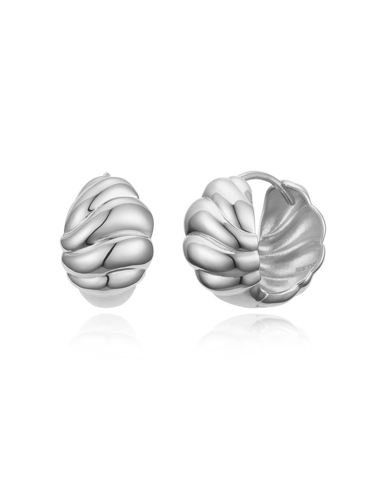 [haesool] 韓国アクセ☆925Silver☆YUE3466 Earring 全3色 Queen Of Tears CZ Embellished Loop Earrings 눈물의 여왕 Hong