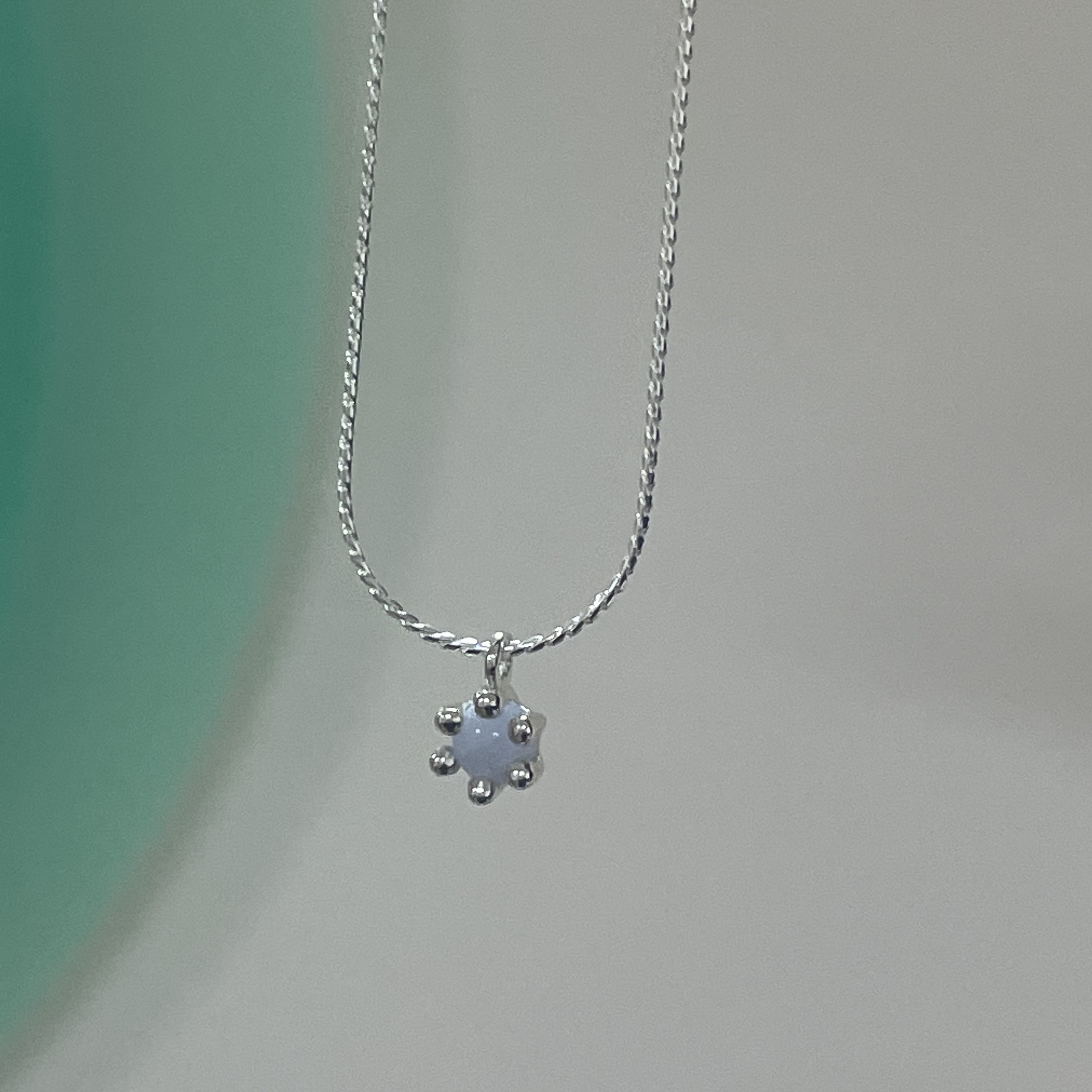 mini mushroom necklace (natural gemstone)