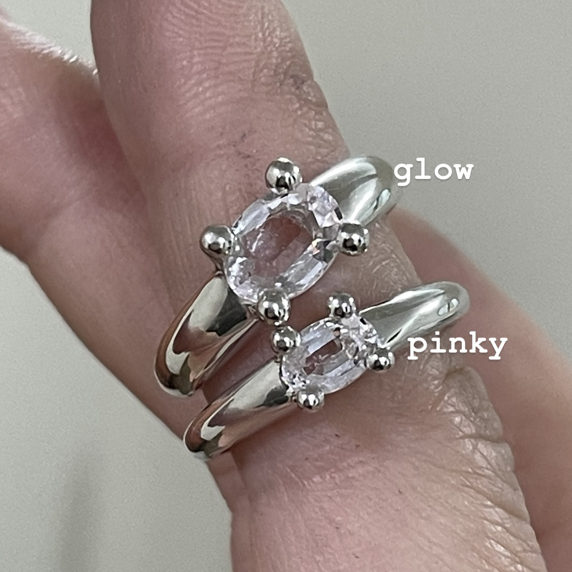 pinky / glow mushroom ring (natural morganite version)