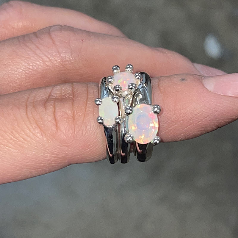 하이메 mini / pinky / glow mushroom ring (natural opal version)