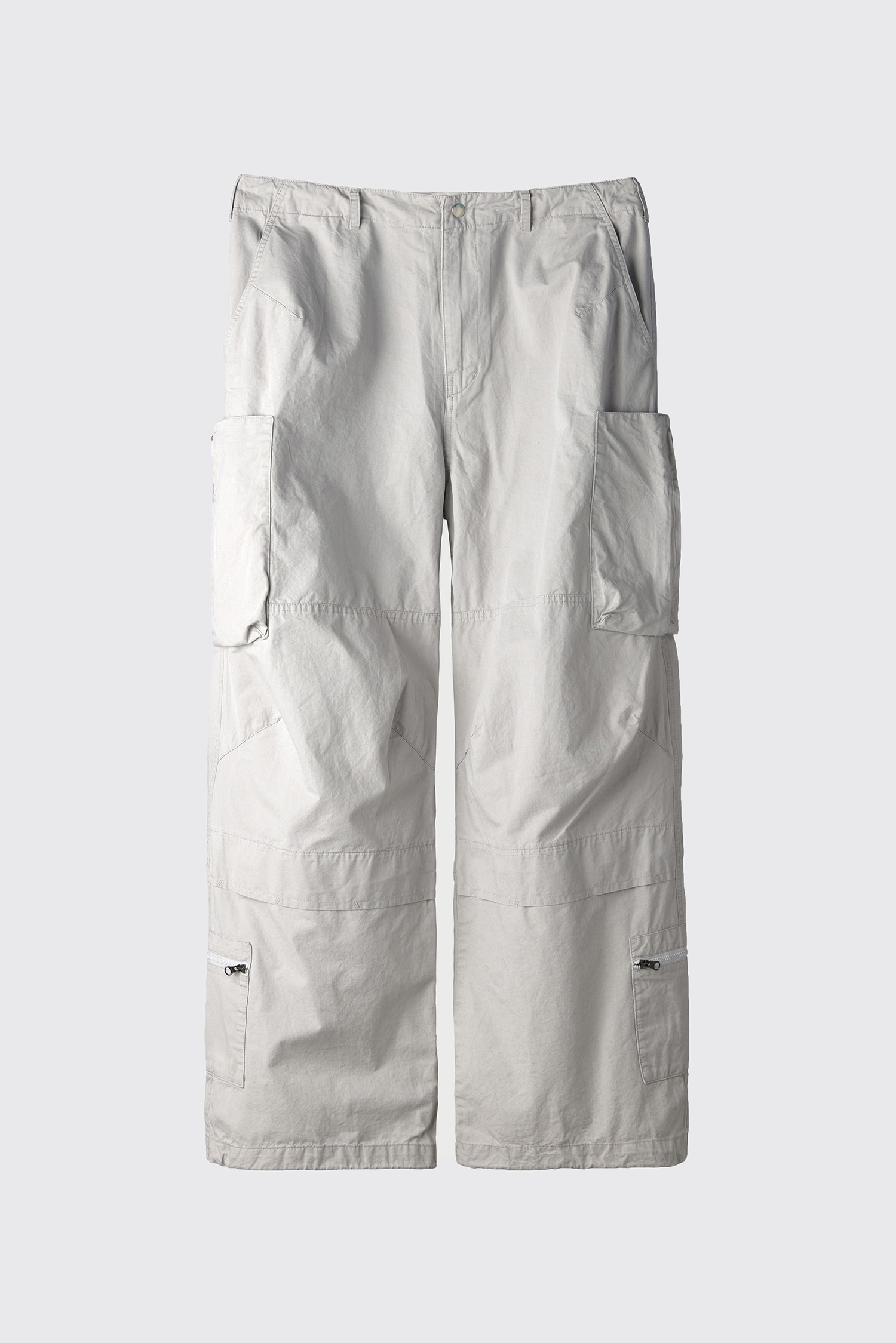 Zip Cargo Pants Faded Light Grey