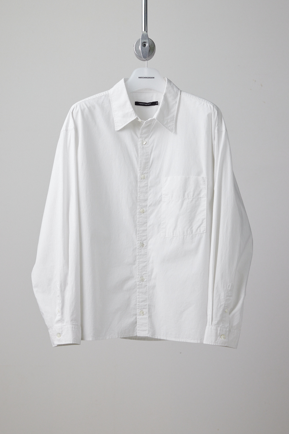 Crop Shirt Pin Stripe White