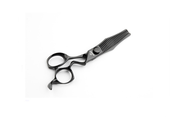 직텍 틴닝24발 33%절삭-빗살날의 날끝이 산(山)모형으로 모발이 능선을 타고 미끄러지면서 부드럽게 커트됨-ZIGTECH THINNING 24TH(33%rate)Thinning Scissors are created with cutting blades, allowing smooth opening and closing movements with minimal force