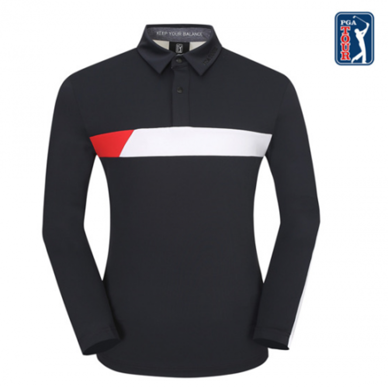 [GSH] PGA TOUR&amp;LPGA 남성 스윙밸런스 컬러배색 티셔츠 L211TL102P