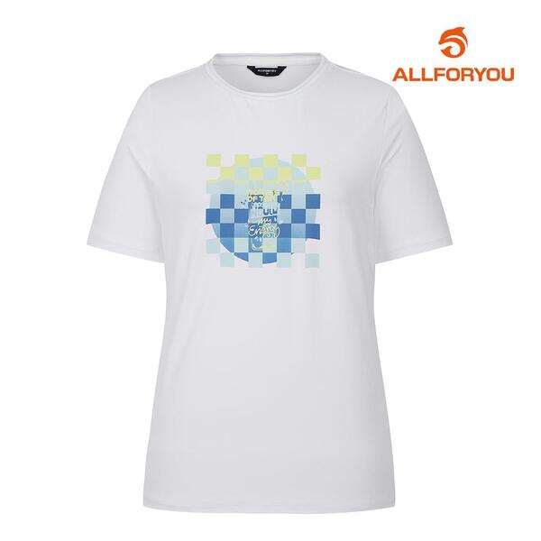 [올포유] 23SS 여성 프린팅 포인트 반팔 티셔츠 AWTRM4191-100_G