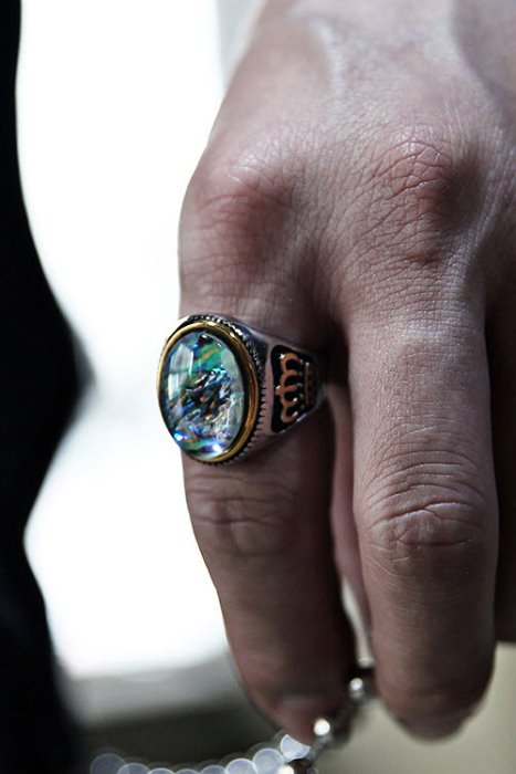 opal crown metal ring