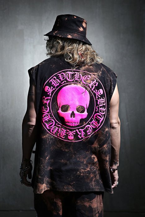 ByTheR Custom Rough Bleach Skull Logo Cutting Box Top Pink