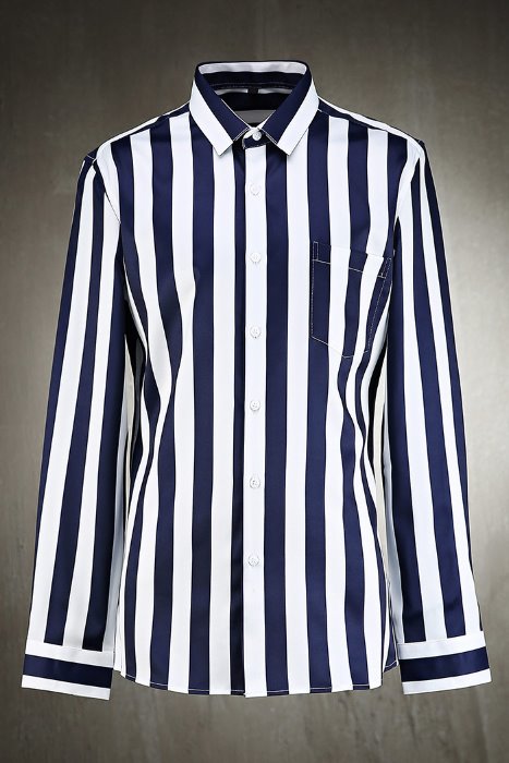 ByTheRNavy striped silket shirt