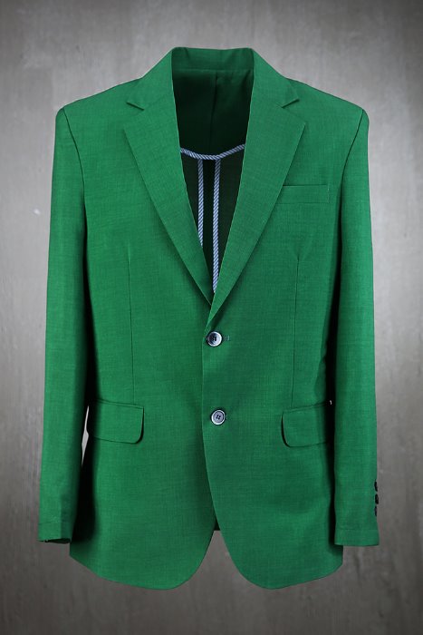 ByTheRClassic Notched Lapel Collar 2 Buttons Green Jacket