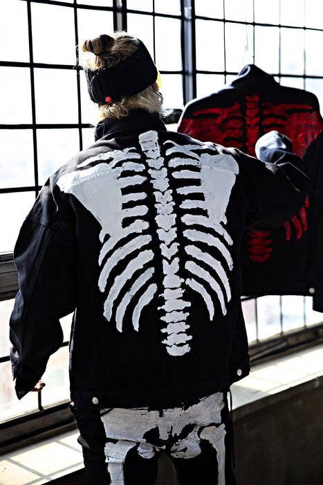 ByTheR Custom Bone X-Ray Painting Cotton Jacket