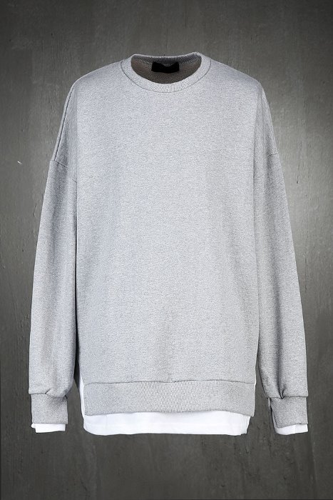Basic Layered Loose Fit Brushed Sweatshirt