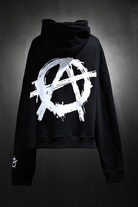 OA printing loose fit cropped hoodie