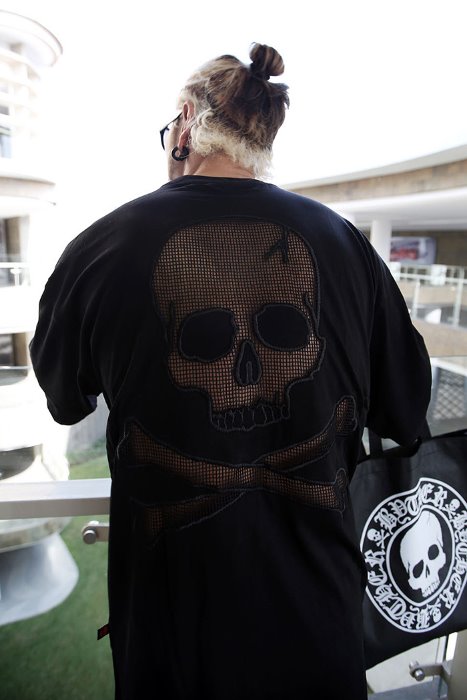 ByTheRByTheR Net Skull Short Sleeve T-shirt Black