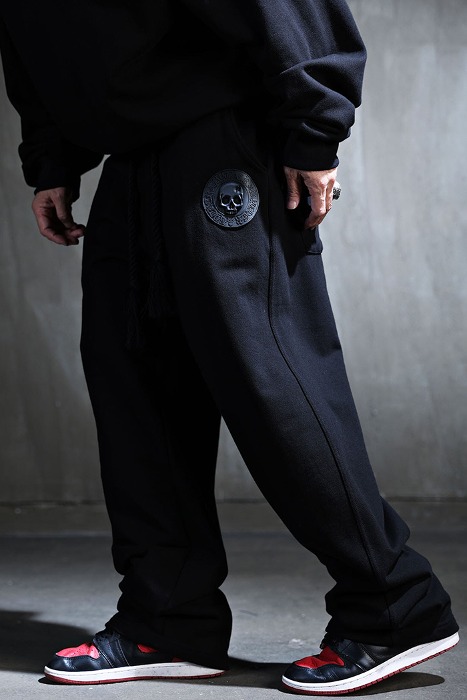 ByTheR Skull Louver Patch Training Wide Pants