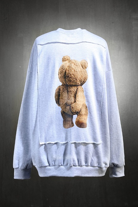 Loose fit bear print brushed sweatshirt