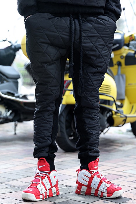 ByTheRByTheR Diamond Quilted Padded Jogger Pants