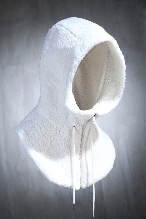 Three-dimensional pattern fleece layered hooded warmer