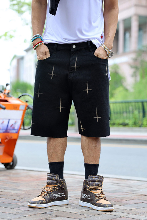 ProjectR Custom Multi Cross Wide Half Banding Pants Black