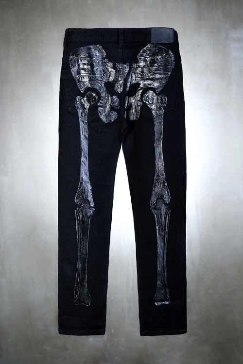 ByTheR Custom Bone X-ray Black Painting Black Jeans