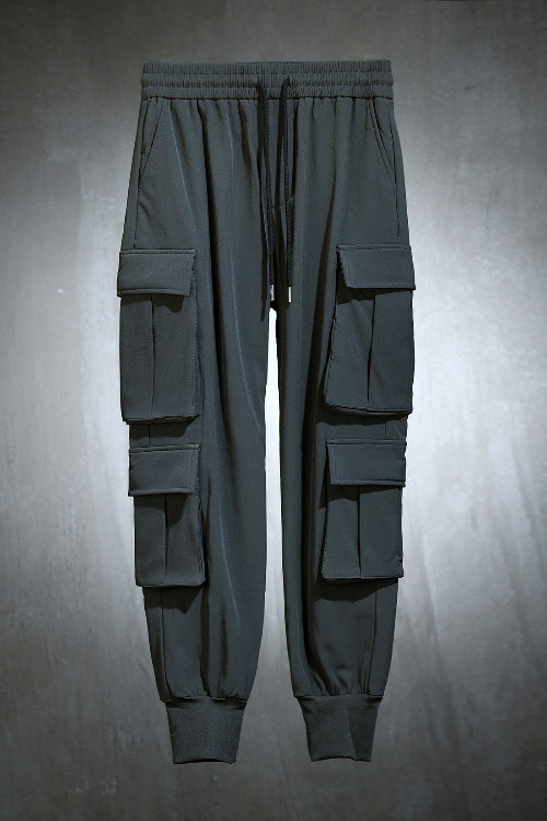 Velcro multi-cargo raised jogger pants