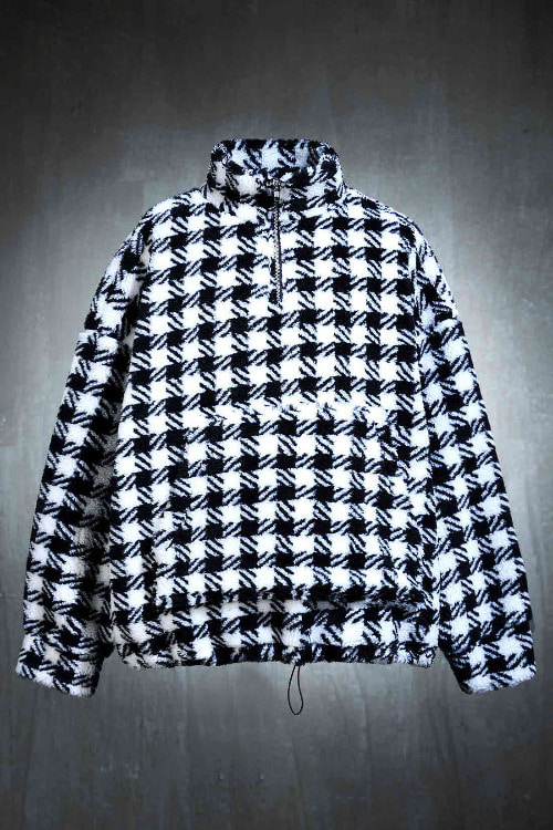 Houndstooth Check Dumble Anorak