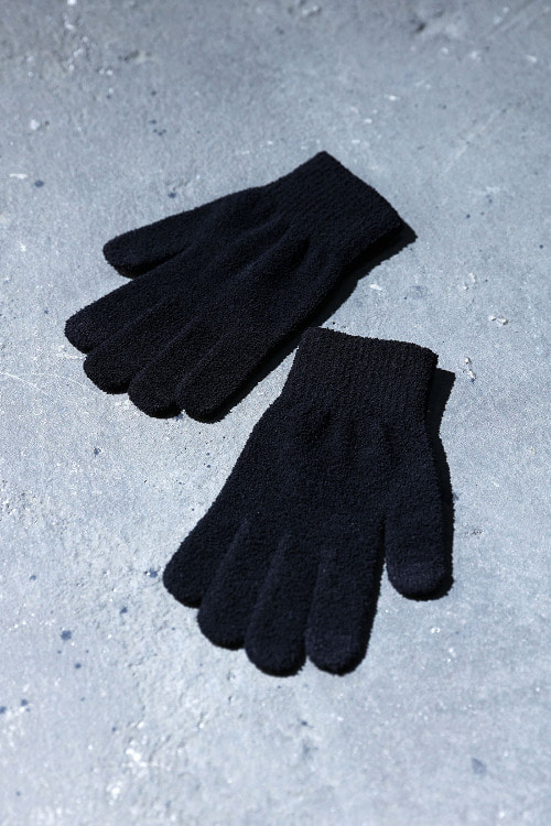 Black Soft Knit Touch Gloves