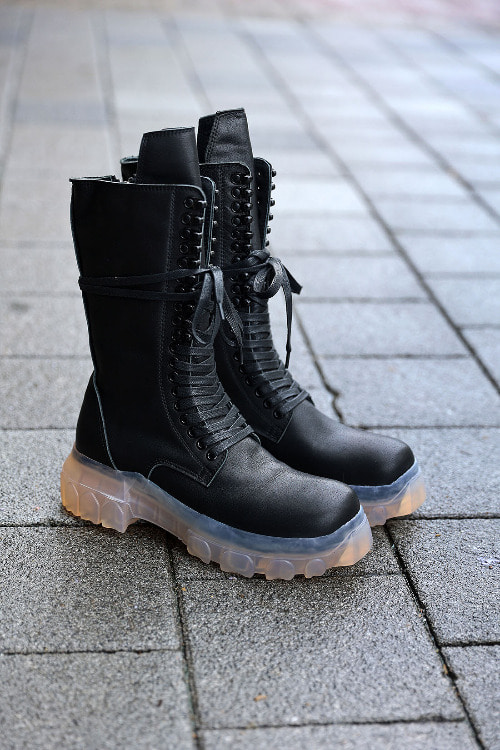 ByTheREmbossed Clear Sole Leather Long Walker
