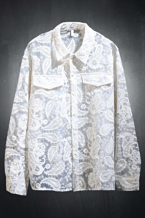 ByTheRpaisley embroidery see-through jacket