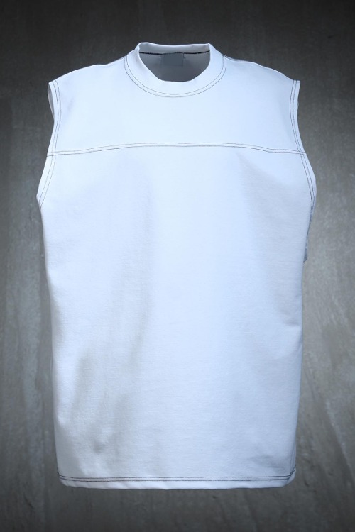 Stitched color cut tank top