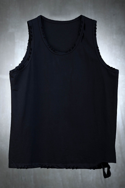 ByTheRDamaged loose fit tank top