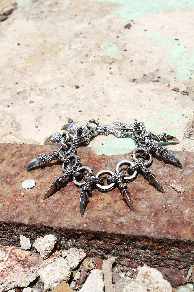 ByTheR Chrome Metal Dragon Claw Bracelet