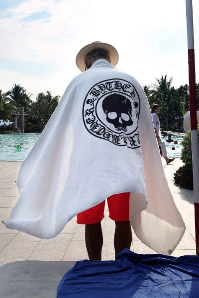 ByTheR Skull Logo Oversized White Beach Towel