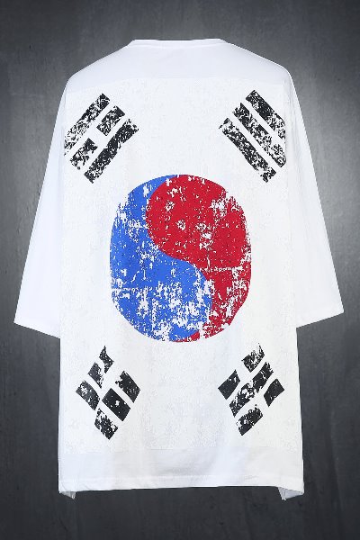 ByTheR Korean Taegeukgi Flag Loose Fit Short Sleeve Tee