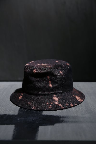 ByTheR Custom Dot Bleach Cotton Bucket Hat Black