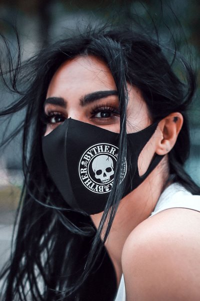 ByTheRByTheR Skull Logo 3D Neoprene Mask White