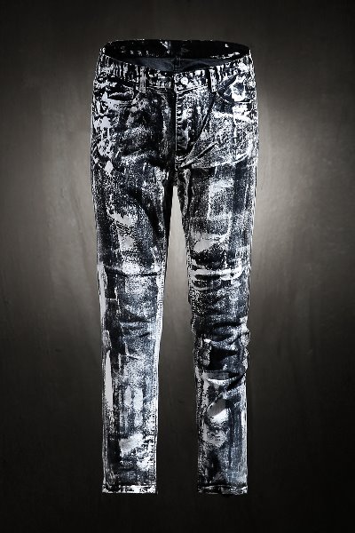 ByTheR White Painting Customized Skinny Black Jeans
